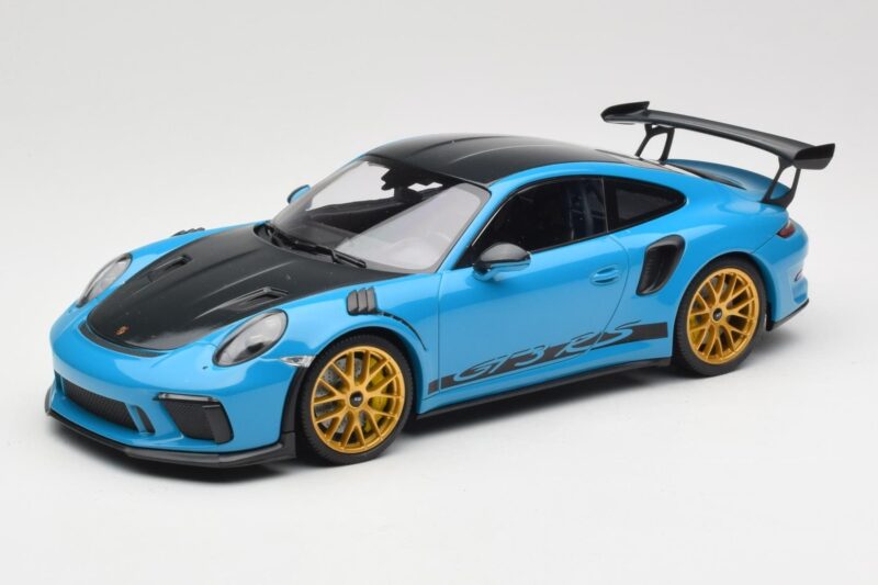 Porsche 911 991.2 GT3 RS Weissach Package Shark Blue Wording Jantes Magnesium Dorées Minichamps 1:18 153068237 Métal
