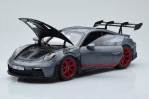 Porsche 911 992 GT3 RS Arctic Gris Pyro Rouge Norev 1:18 187350 Métal — image 2 sur 8