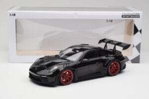 Porsche 911 992 GT3 RS Noir & Roues Rouges & Décor Noir Minichamps 1:18 153062240 Métal — image 6 sur 6