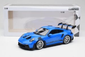 Porsche 911 992 GT3 RS Bleu & Roues Argent & Décor Noir Minichamps 1:18 153062234 Métal — image 6 sur 6