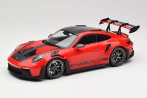 Porsche 911 992 GT3 RS Guards Rouge & Roues Argent Weissach Package Minichamps 1:18 153062246 Métal