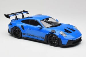 Porsche 911 992 GT3 RS Shark Bleu & Roues Noires Minichamps 1:18 153062233 Métal — image 4 sur 6