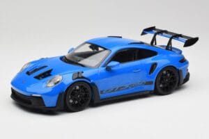 Porsche 911 992 GT3 RS Shark Bleu & Roues Noires Minichamps 1:18 153062233 Métal