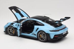 Porsche 911 992 GT3 RS Weissach Pack Gulf Blue Norev 1:18 187367 Métal — image 5 sur 8