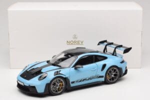 Porsche 911 992 GT3 RS Weissach Pack Gulf Blue Norev 1:18 187367 Métal — image 8 sur 8