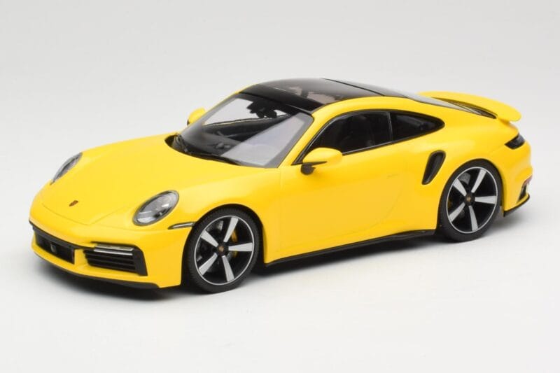 Porsche 911 992 Turbo S Jaune Minichamps 1:18 155069071 Métal
