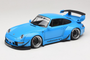 Porsche 911 993 RWB Bleu Ciel Gun Grey Wheels AUTOart 1:18 78152 Composite