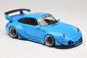 Porsche 911 993 RWB Bleu Ciel Gun Grey Wheels AUTOart 1:18 78152 Composite — image 6 sur 8