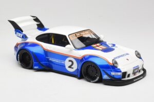 Porsche 911 993 RWB X Liberty Walk Blanc Avec Bleu GT Spirit 1:18 GT530 Résine — image 4 sur 8