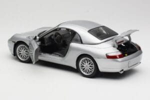 Porsche 911 996 Carrera Cabriolet Argent Hot Wheels 1:18 213595 Métal — image 5 sur 8
