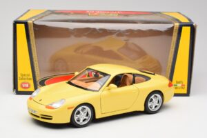 Porsche 911 996 Carrera Jaune Bburago 1:18 30085-M1 Métal — image 8 sur 8