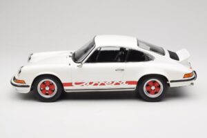 Porsche 911 Carrera RS 2.7 Grand Prix White With Red Norev 1:12 127514 Métal — image 3 sur 6