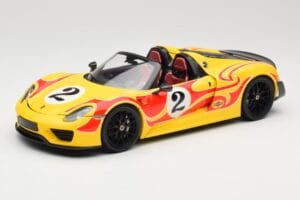 Porsche 918 Spyder Weissach Package Jaune Avec Rayures Minichamps 1:18 110062446 Métal