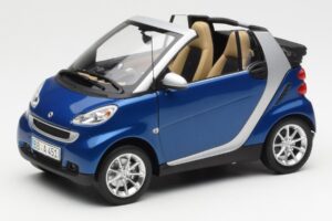 Smart Fortwo W451 Cabriolet Bleu Argent Minichamps 1:18 Q0022565V001C80Q00 Métal