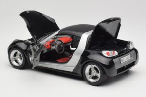 Smart Roadster Noir Bburago 1:18 34099-M1 Métal — image 5 sur 8