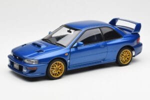 Subaru Impreza 22B Upgraded Version Bleu Avec Jantes Dorées AUTOart 1:18 78602 Métal