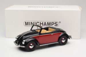 Volkswagen Beetle Hebmuller Cabriolet Noir & Rouge Minichamps 1:18 107054230 Résine — image 6 sur 6