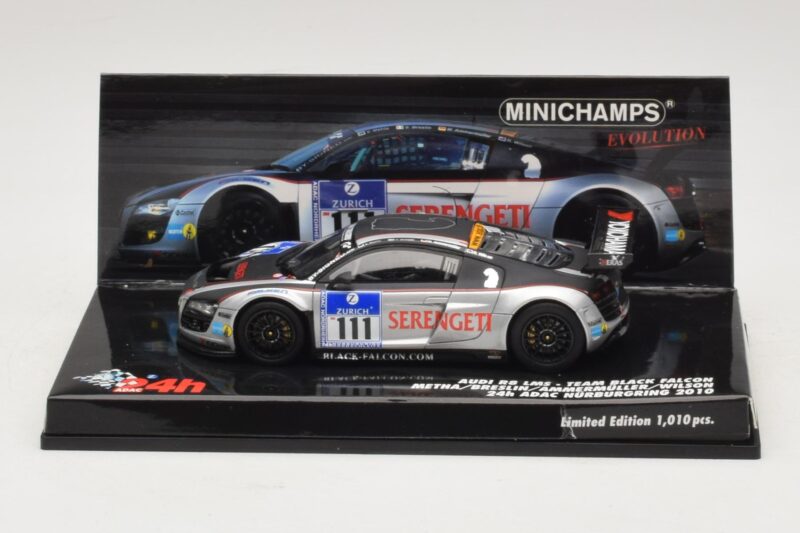 Audi R8 LMS GT3 #111 Metha / Breslin Black Falcon 24 Hours of Nurburgring 2010 Minichamps 1:43 Audi R8 LMS GT3 #111 Metha / Breslin Black Falcon 24 Hours of Nurburgring 2010 Minichamps 1:43 437101911 Métal