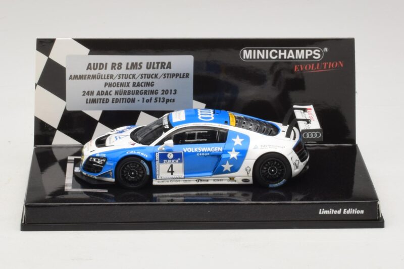 Audi R8 LMS Ultra #4 Phoenix Racing Ammermuller / H-J. Stuck 24 Hours of Nurburgring 2013 Minichamps 1:43 Audi R8 LMS Ultra #4 Phoenix Racing Ammermuller / H-J. Stuck 24 Hours of Nurburgring 2013 Minichamps 1:43 437131304 Métal