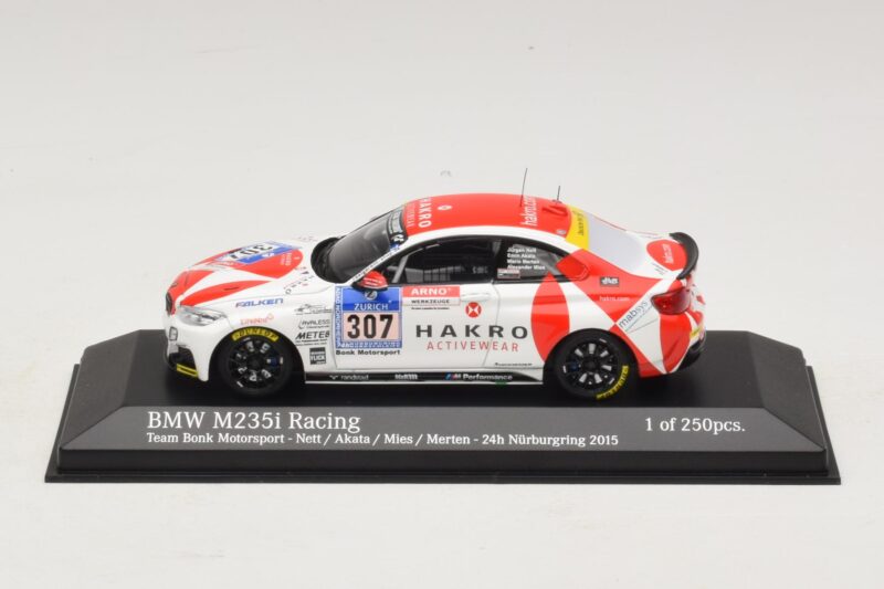 BMW M235i Bong Motorsport #307 Nett / Akata 24 Hours of Nurburgring 2015 Minichamps 1:43 BMW M235i Bong Motorsport #307 Nett / Akata 24 Hours of Nurburgring 2015 Minichamps 1:43 437152507 Métal