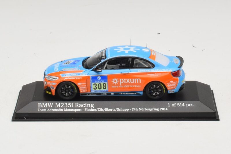 BMW M235i Team Adrenalin #308 Fischer / Zils 24 Hours of Nurburgring 2014 Minichamps 1:43 437142408 Métal