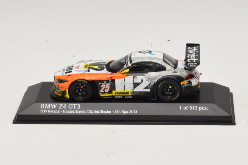 BMW Z4 GT3 TDS Racing #25 Hassid / Badey 24 Hours of Spa 2013 Minichamps 1:43 437132435 Métal