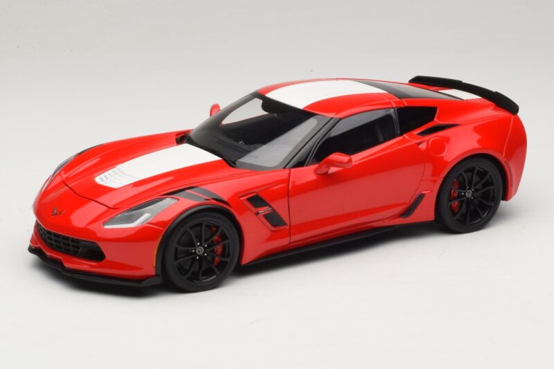 Chevrolet Corvette C7 Grand Sport Rouge avec Rayures Blanches AUTOart 1:18 71274 Composite