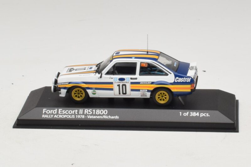 Ford Escort Mk2 RS1800 #10 A. Vatanen / D. Richards Rally Acropolis 1978 Minichamps 1:43 400808410 Métal