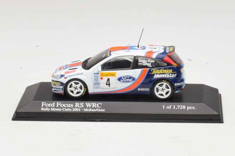 Ford Focus RS WRC #4 C. McRae / N. Grist Rally Monte Carlo 2001 Minichamps 1:43 430018904 Métal
