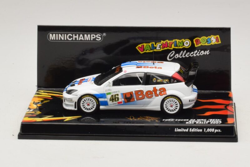 Ford Focus RS WRC #46 V. Rossi / C. Cassina RAC Rally 2007 Minichamps 1:43 400078446 Métal