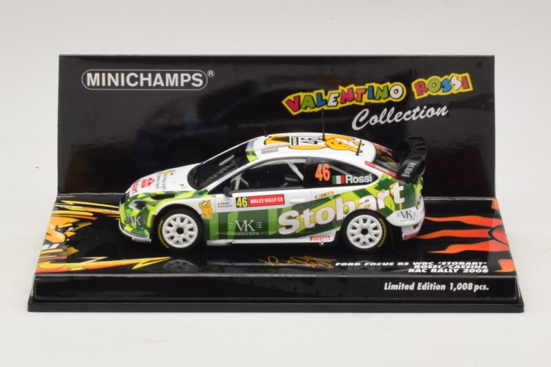 Ford Focus RS WRC #46 V. Rossi / C. Cassina RAC Rally 2008 Minichamps 1:43 400088146 Métal