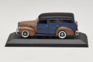 Ford V8 De Luxe Woody Station Wagon Marron Bleu Minichamps 1:43 400082112 Métal
