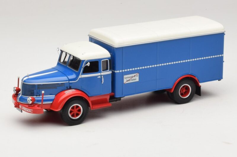 Krupp Titan Camion Fourgon Bleu Rouge Minichamps 1:43 439069040 Métal