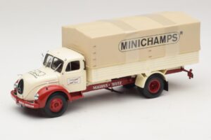 Magirus-Deutz S 7500 Jupiter Camion Plateau Blanc Rouge Minichamps 1:43 439141022 Métal