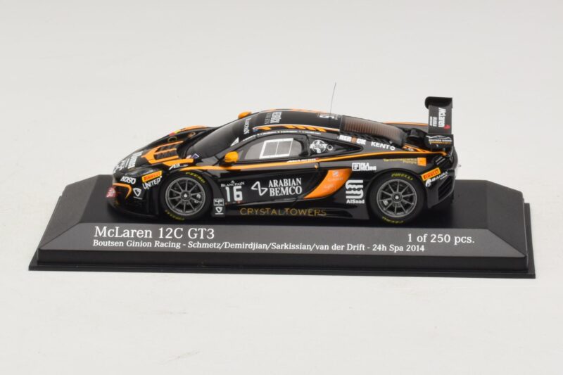 McLaren MP4-12C GT3 #16 Boutsen Racing Schmetz / Demirdjian 24 Hours of Spa 2014 Minichamps 1:43 437141316 Métal