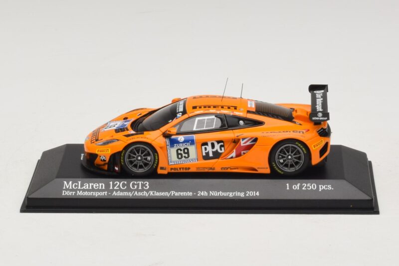 McLaren MP4-12C GT3 #69 Dorr Motorsport Adams / S. Asch 24 Hours of Nurburgring 2014 Minichamps 1:43 McLaren MP4-12C GT3 #69 Dorr Motorsport Adams / S. Asch 24 Hours of Nurburgring 2014 Minichamps 1:43 437141369 Métal