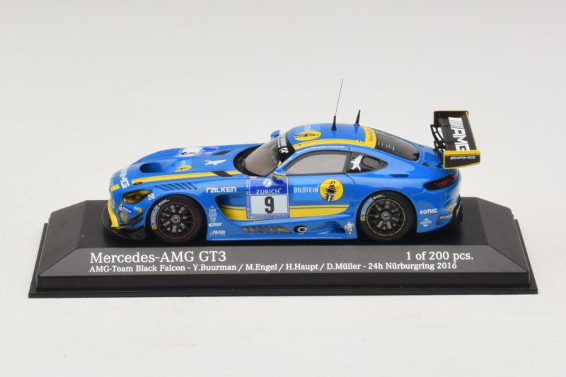 Mercedes AMG GT3 Black Falcon #9 Y. Buurman / M. Engel 24 Hours of Nurburgring 2016 Minichamps 1:43 437163009 Métal