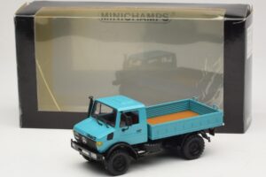 Mercedes Unimog 1300 L Camion Plateau Bleu Minichamps 1:43 439033020 Métal — image 6 sur 6
