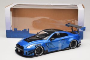 Nissan GT-R R35 Liberty Walk Work T2 Bleu Métallisé Solido 1:18 S1805801 Métal — image 6 sur 6