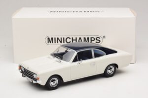 Opel Rekord C Coupé Blanc Bleu Minichamps 1:18 107047021 Résine — image 6 sur 6