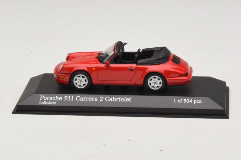 Porsche 911 964 Carrera 2 Cabriolet Rouge Minichamps 1:43 430067330 Métal
