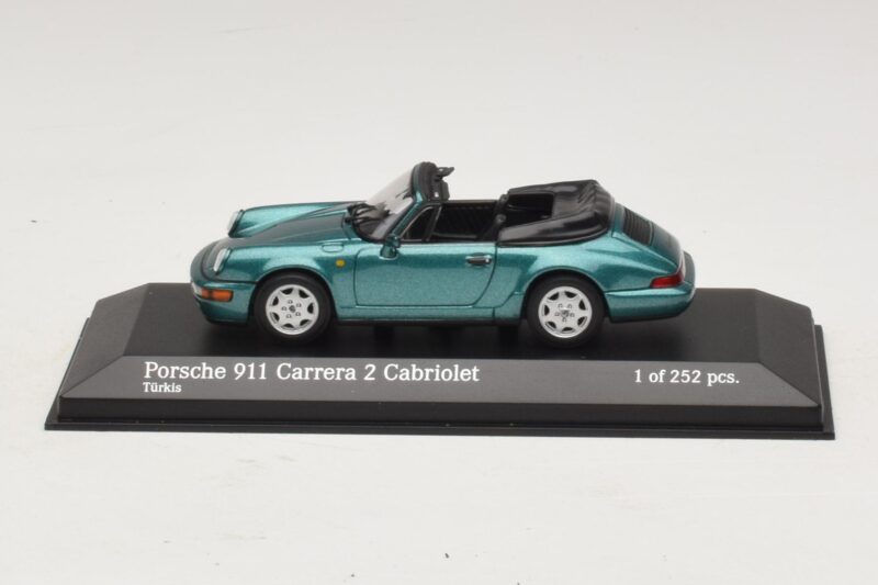 Porsche 911 964 Carrera 2 Cabriolet Turquoise Minichamps 1:43 430067332 Métal