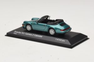 Porsche 911 964 Carrera 2 Cabriolet Turquoise Minichamps 1:43 430067332 Métal — image 3 sur 4