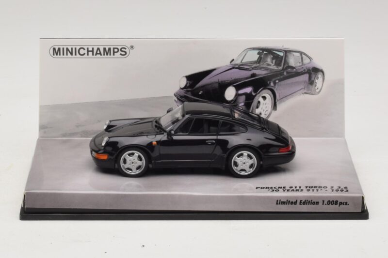 Porsche 911 964 Turbo S 3.6 30e Anniversaire Noir Minichamps 1:43 436069171 Métal