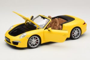 Porsche 911 991 Carrera S Cabriolet Jaune Minichamps 1:18 100061031 Métal — image 2 sur 8