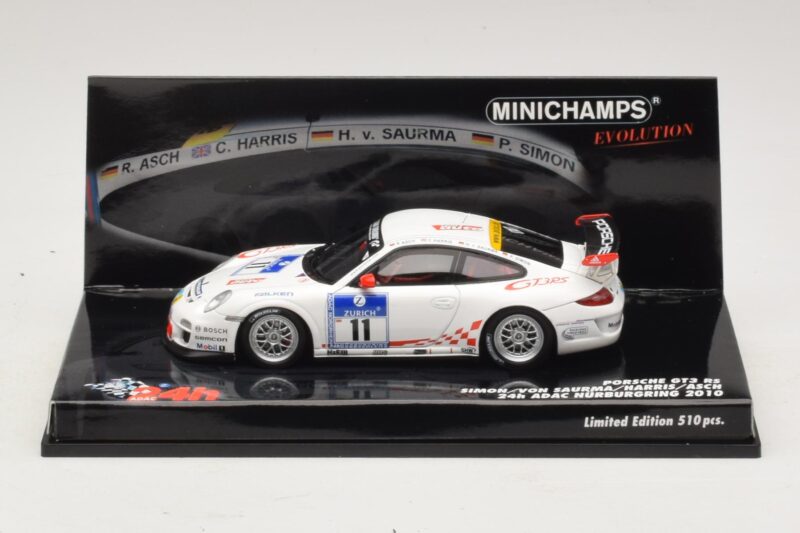 Porsche 911 997 GT3 RS #11 24 Hours Nurburgring 2010 Minichamps 1:43 437106711 Métal