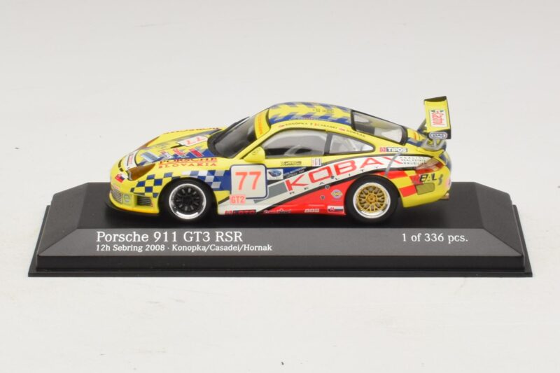 Porsche 911 997 GT3 RS #77 Konopka / Casadei 12 Hours of Sebring 2008 Minichamps 1:43 Porsche 911 997 GT3 RS #77 Konopka / Casadei 12 Hours of Sebring 2008 Minichamps 1:43 400086977 Métal