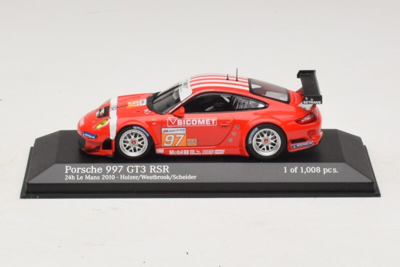 Porsche 911 997 GT3 RSR GT2 #97 M. Holzer / R. Westbrook 24 Hours of Le Mans 2010 Minichamps 1:43 Porsche 911 997 GT3 RSR GT2 #97 M. Holzer / R. Westbrook 24 Hours of Le Mans 2010 Minichamps 1:43 410106997 Métal