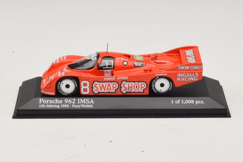 Porsche 962 IMSA #8 A.J. Foyt / B. Wollek 12 Hours of Sebring 1985 Minichamps 1:43 Porsche 962 IMSA #8 A.J. Foyt / B. Wollek 12 Hours of Sebring 1985 Minichamps 1:43 400856508 Métal