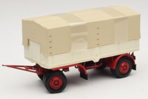 Remorque de Camion Bâche Blanc Rouge Minichamps 1:43 439159096 Métal